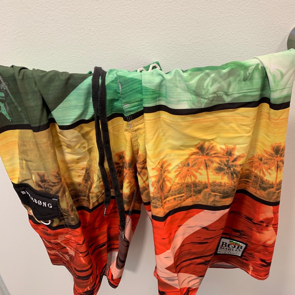 Bob Marley Billabong swim trunks